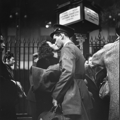 Buy Couple in Penn Station Sharing Farewell Kiss Before He Ships Off to War During WWII Other