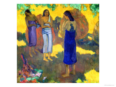 Paul Gauguin Three Tahitian Women Against a Yellow Background 1899