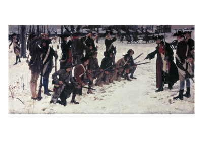 Baron Von Steuben Drilling Troops at Valley Forge: Giclee Print