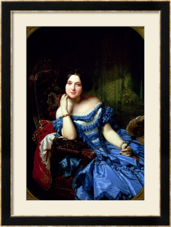 Portrait of Amalia De Llano U Dotres (1821-74), Countess of Vilches, 1853: Framed Giclee Print
