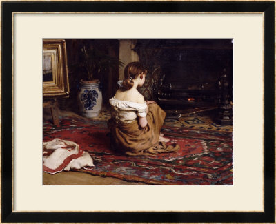 By the Fireside, 1878: Framed Giclee Print