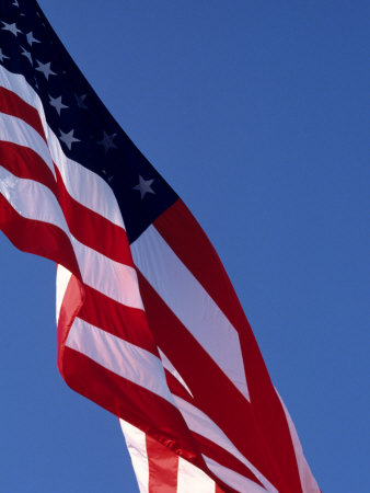 Close-Up of American Flag: Photographic Print