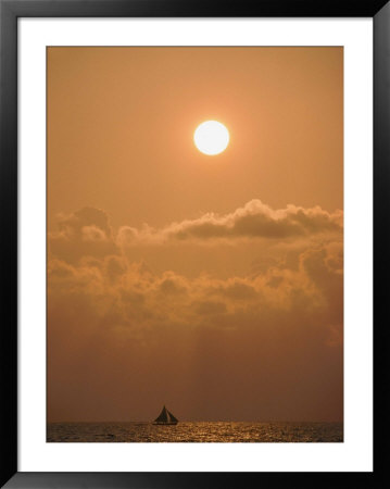 A Traditional Boat of the Kito Indians is under Sail: Framed Art Print