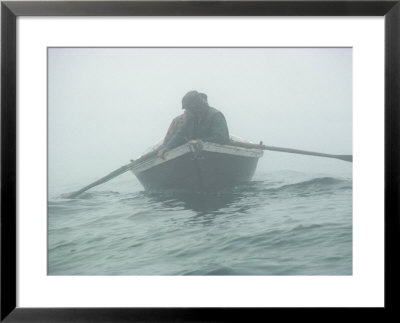 Jigging for Cod the Old Way in a Dory: Framed Art Print
