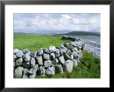 Dry Stone Wall, County Clare, Munster, Eire (Republic of Ireland): Framed Art Print