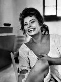Actress Sophia Loren Laughing While Exchanging Jokes During Lunch Break on a Movie Set Other