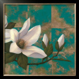 Aqua Floral II Framed Art Print