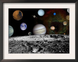 Montage of Images Taken by the Voyager Spacecraft Framed Art Print