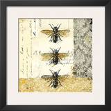 Golden Bees n Butterflies No. 1 Framed Art Print